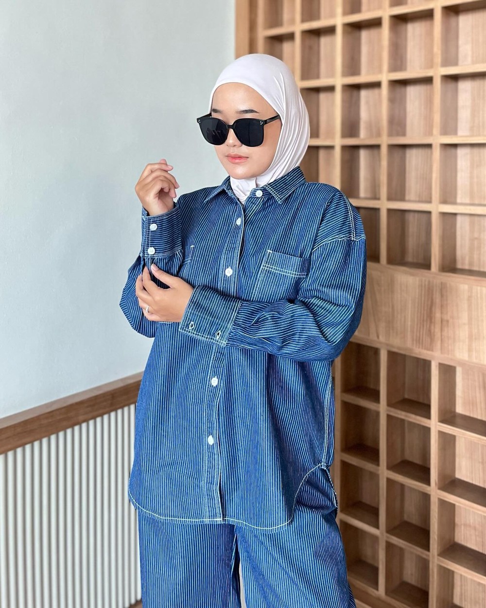 Rania Denim Tunic Set
